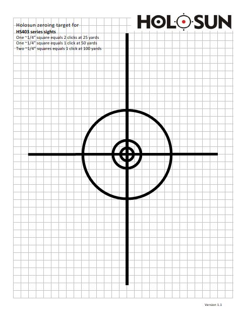 holosunca zeroing target